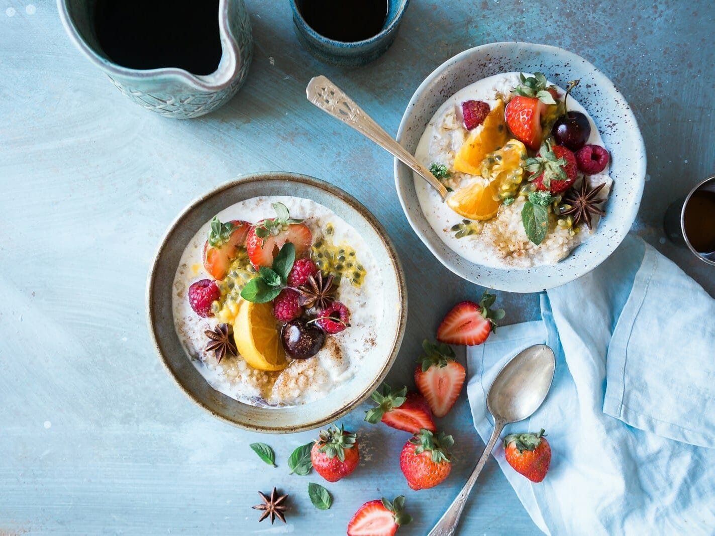 What Is The Best Diet For Diabetic? (7 Tips) two bowls of oatmeal with fruits